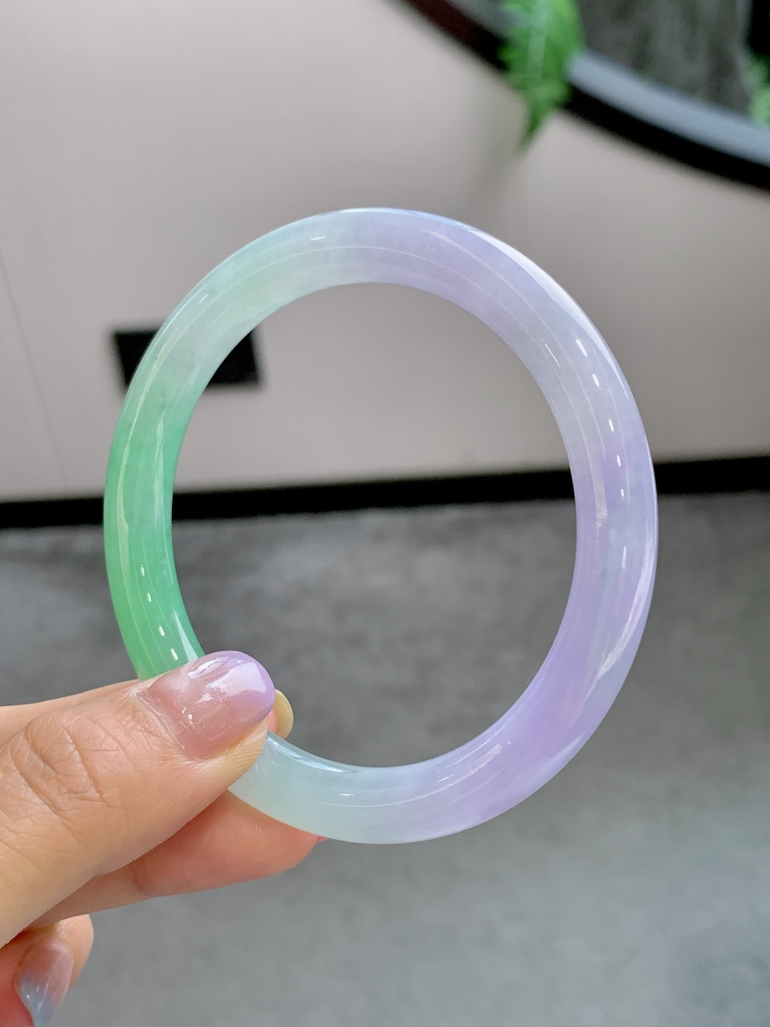 Icy Green Jadeite Bangle - JD-BR-0001-3