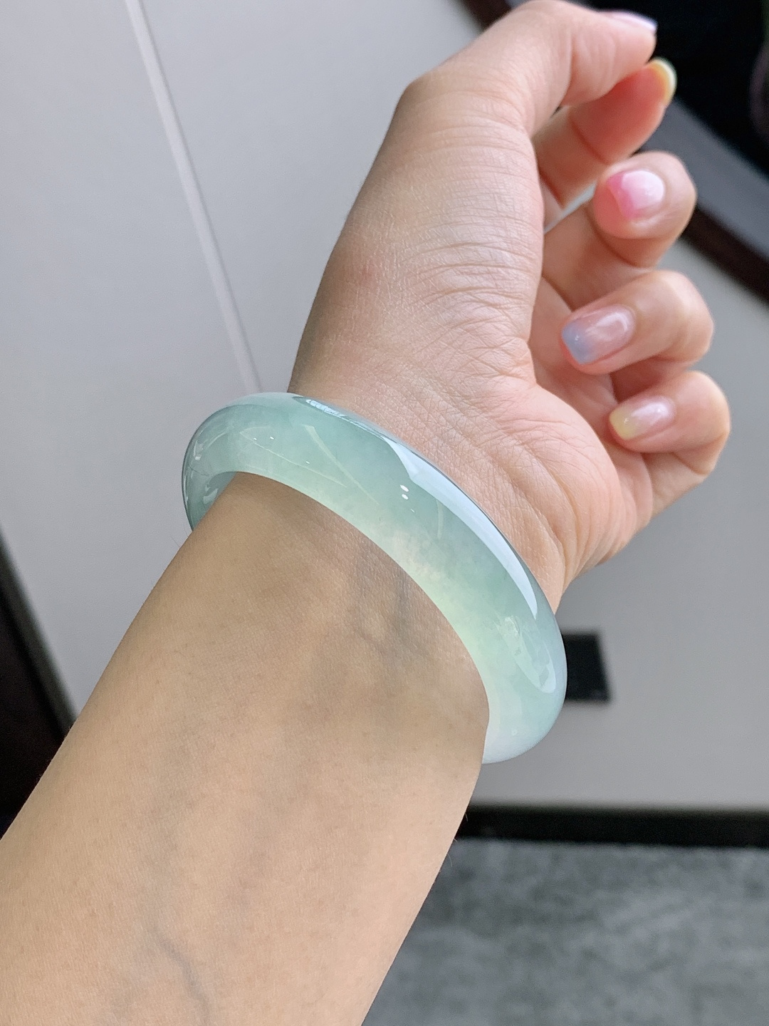 Apple Green Jadeite Bangle - JD-BR-0002-5