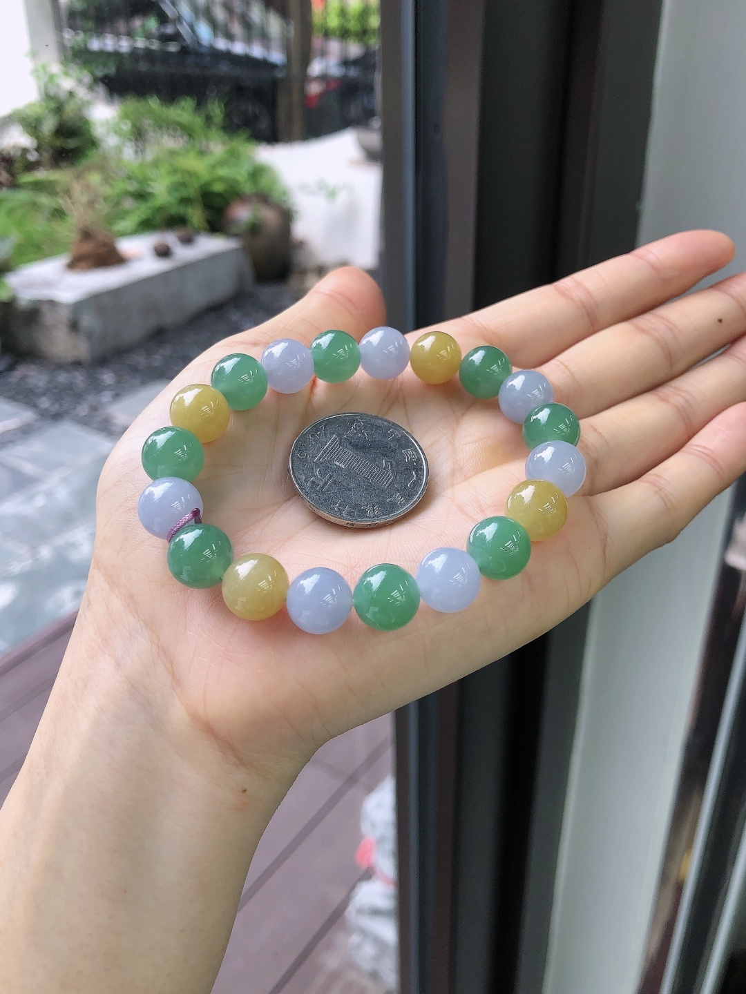 Green Jadeite Beaded Bracelet - JD-HS-0005-2