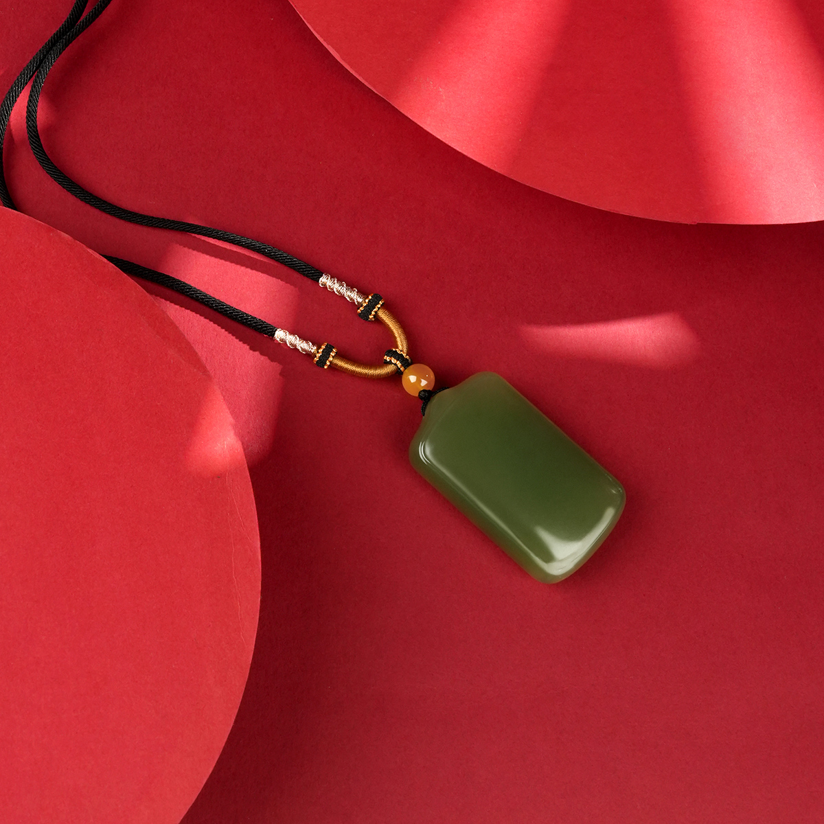 Hetian Jade Rectangular Plaque Pendant - image 6