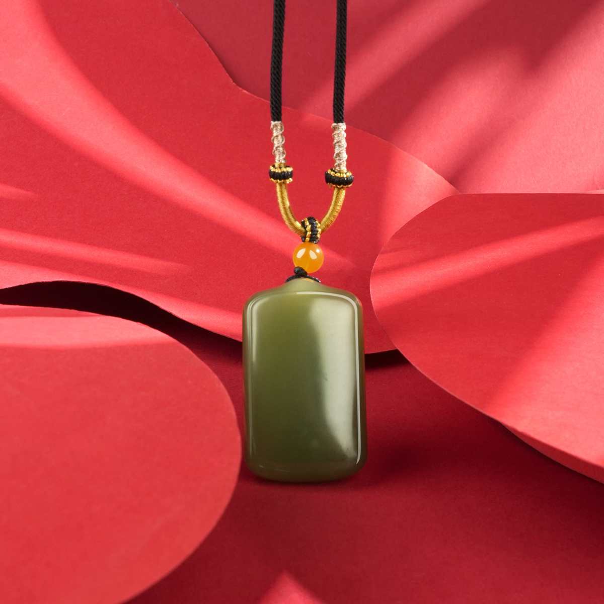 Hetian Jade Rectangular Plaque Pendant - image 3