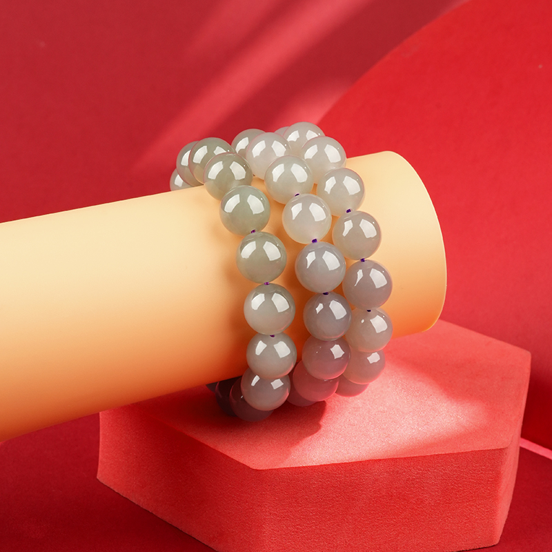Smoky Purple Hetian Jade 12mm Beaded Bracelet - image 5