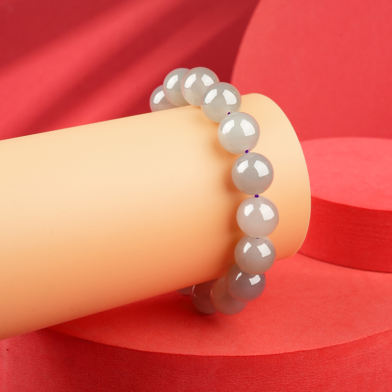 Smoky Purple Hetian Jade 12mm Beaded Bracelet - image 6