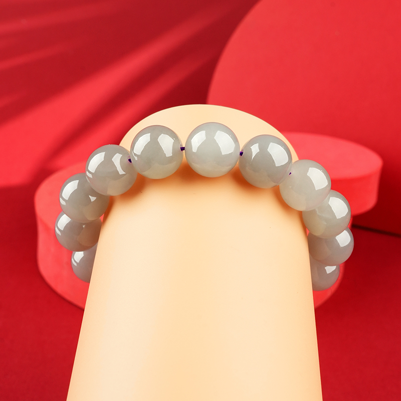 Smoky Purple Hetian Jade 12mm Beaded Bracelet - image 7