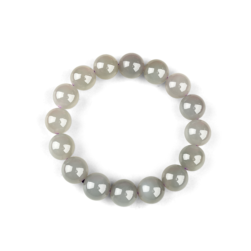 Smoky Purple Hetian Jade 12mm Beaded Bracelet - image 8