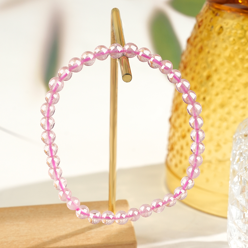 Natural Rose Quartz Crystal Bracelet view 3