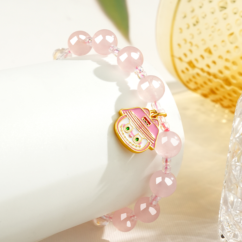 Natural Rose Quartz DIY Crystal Bracelet view 2