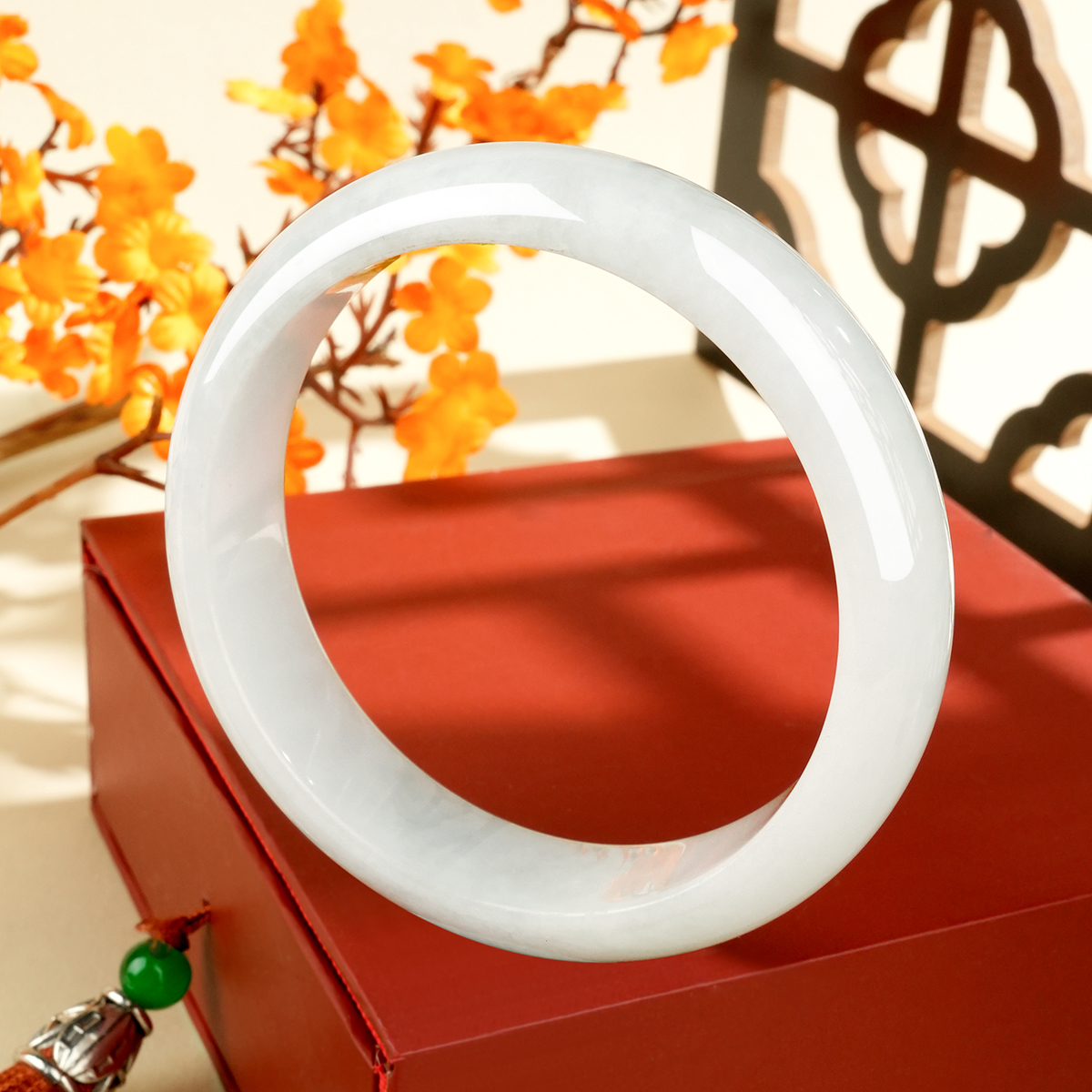 Pale Green Jadeite Bangle - ABP5741 - image 2