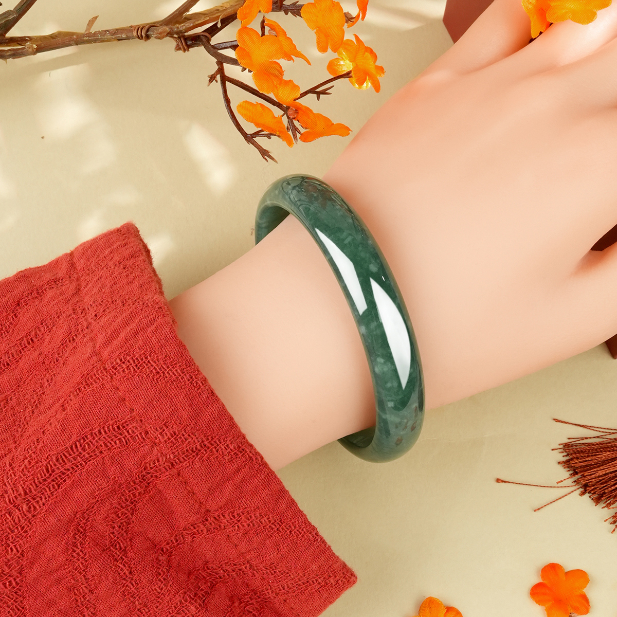 White Hetian Jade Bangle - DWYZG001-59 - image 3