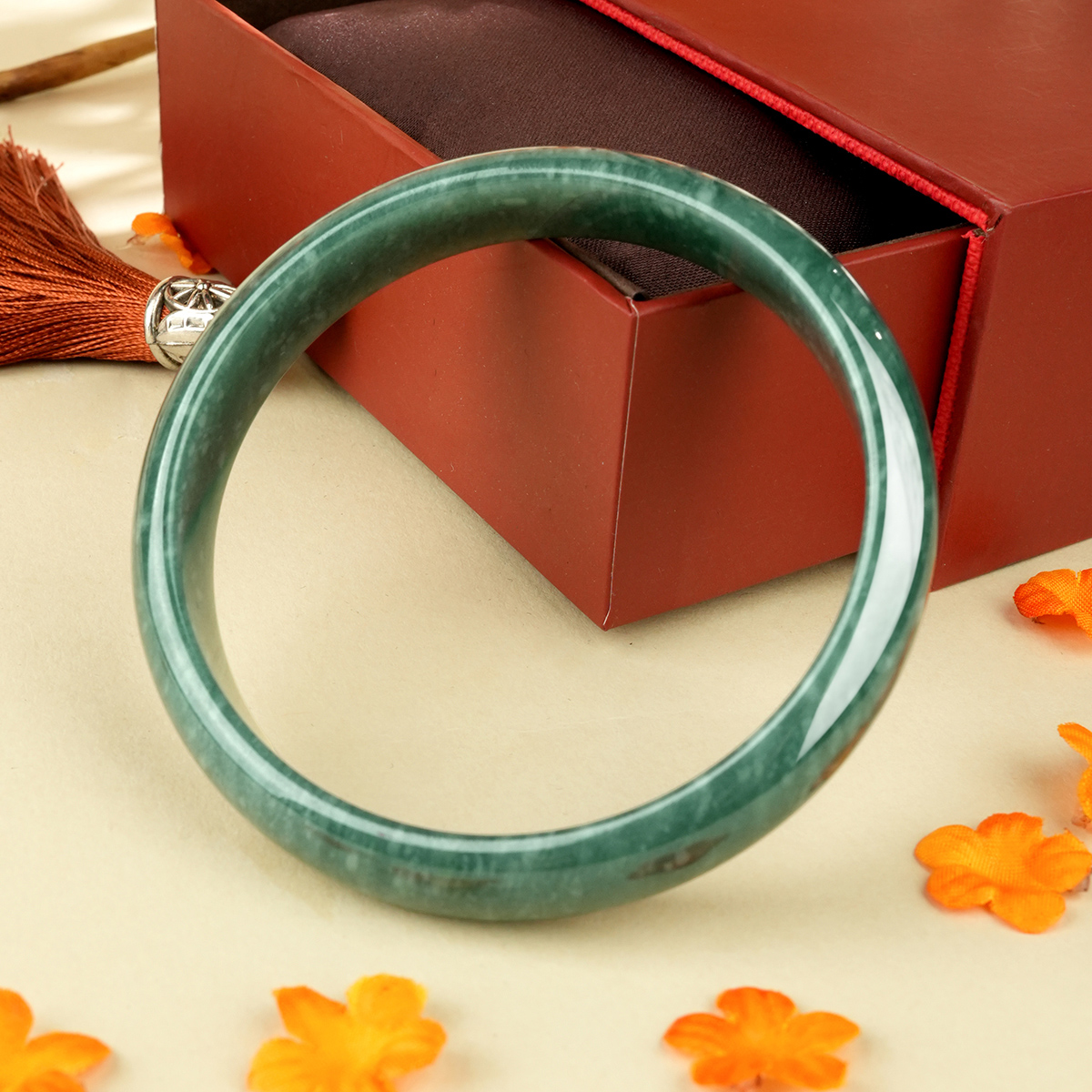 White Hetian Jade Bangle - DWYZG001-59 - image 4