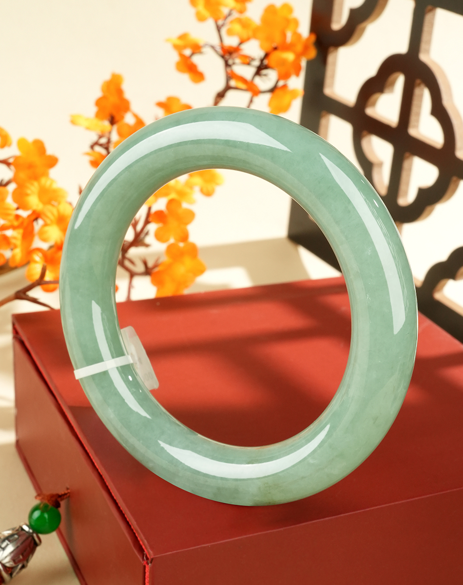 Green Jadeite Bangle - LS00004 - image 6