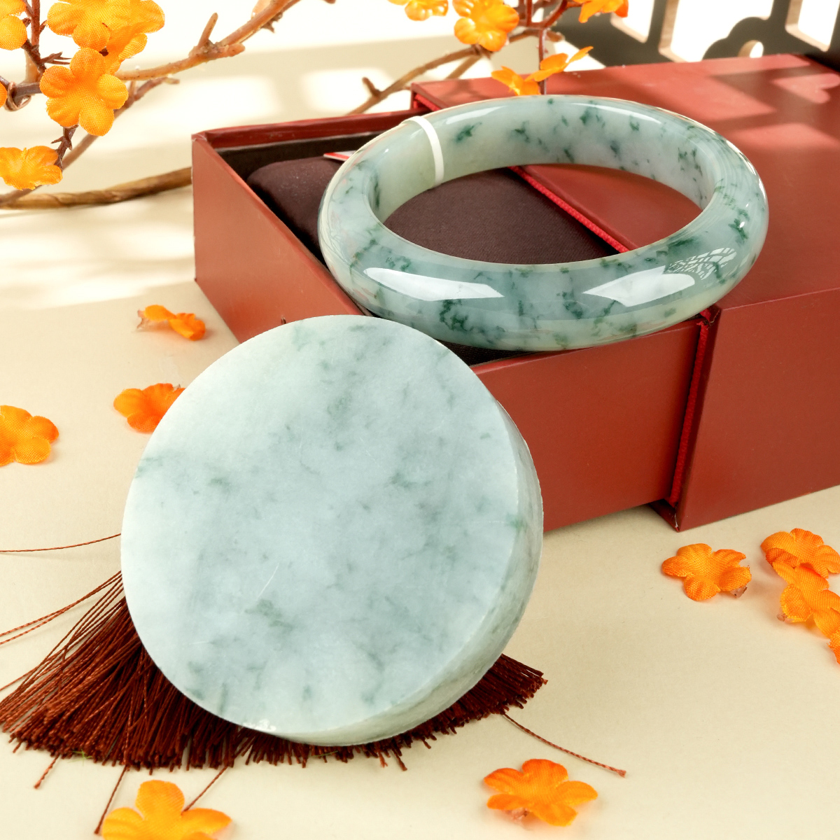 Green Jadeite Bangle - LS00019 - additional detail image 1